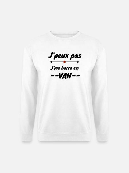 Design "I can't I bar't myself in van" - Unisex Pullover - Weiß