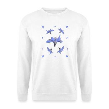 Borretsch Muster blaue Blumen lila Blüten - Unisex Pullover - Weiß - Vorne - Alina (178cm) & Michal (187cm)