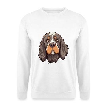 Portugiesischer Wachhund Rasse Cartoon Kawaii Illus - Unisex Pullover - Weiß - Vorne - Alina (178cm) & Michal (187cm)