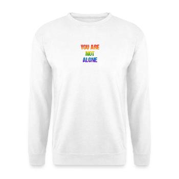 You are not alone - Regenbogen - Unisex Pullover - Weiß - Vorne - Alina (178cm) & Michal (187cm)