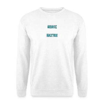 MEISTER. VIELEN DANK. DANKE, MEISTER. MEISTER. MEISTER-GESCHENK - Unisex Pullover - Weiß - Vorne - Alina (178cm) & Michal (187cm)