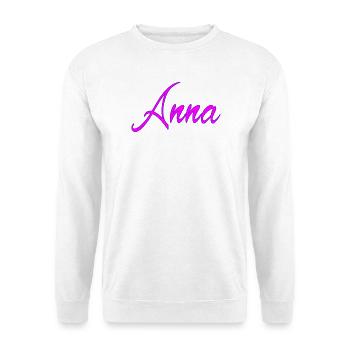 Anna Neon Schrift - Unisex Pullover - Weiß - Vorne - Alina (178cm) & Michal (187cm)