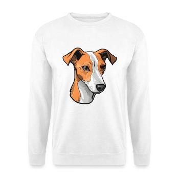 Whippet Hunderasse Cartoon Kawaii Illustration - Unisex Pullover - Weiß - Vorne - Alina (178cm) & Michal (187cm)