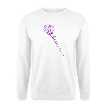 Bianca Herzballon mit Liebeslinie - Unisex Pullover - Weiß - Vorne - Alina (178cm) & Michal (187cm)