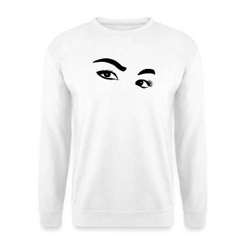 Augen - Unisex Pullover - Weiß - Vorne - Alina (178cm) & Michal (187cm)