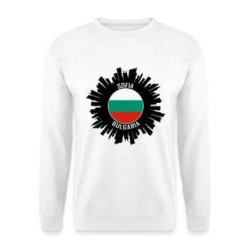 Sofia Skyline Bulgarien Flagge Reise Souvenir - Unisex Pullover - Weiß - Vorne - Alina (178cm) & Michal (187cm)