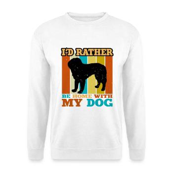 Bosnischer grobhaariger Hund Hund Silhouette Retro - Unisex Pullover - Weiß - Vorne - Alina (178cm) & Michal (187cm)