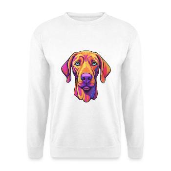 Rhodesian Ridgeback Hunderasse Cartoon Kawaii Illus - Unisex Pullover - Weiß - Vorne - Alina (178cm) & Michal (187cm)