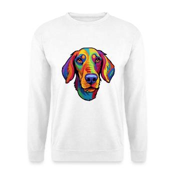 Andalusischer Jagdhund Rasse Cartoon Kawaii Illustra - Unisex Pullover - Weiß - Vorne - Alina (178cm) & Michal (187cm)