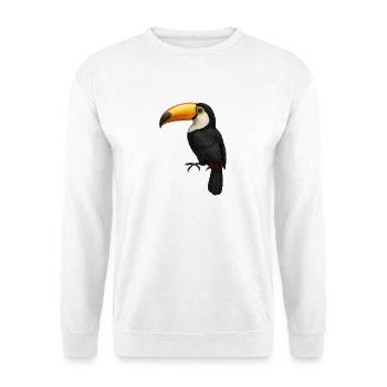 Tukan – Farben der Tropen - Unisex Pullover - Weiß - Vorne - Alina (178cm) & Michal (187cm)