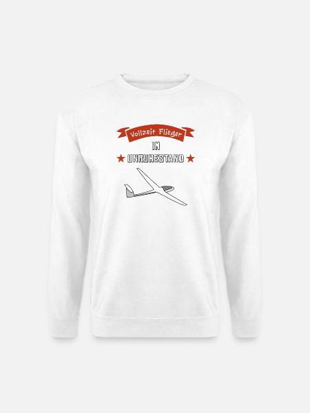vollzeit flieger im unruhestand - Unisex Pullover - Weiß