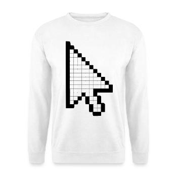 Computer Mauszeiger - Unisex Pullover - Weiß - Vorne - Alina (178cm) & Michal (187cm)