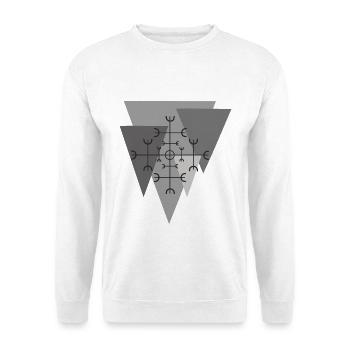 Symbol Protection Sicherheit Schutz - Unisex Pullover - Weiß - Vorne - Alina (178cm) & Michal (187cm)