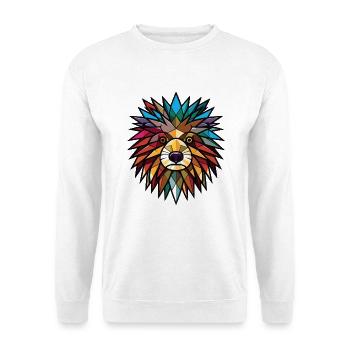 Stachelschwein Bunte Aquarell-Tierillustration - Unisex Pullover - Weiß - Vorne - Alina (178cm) & Michal (187cm)