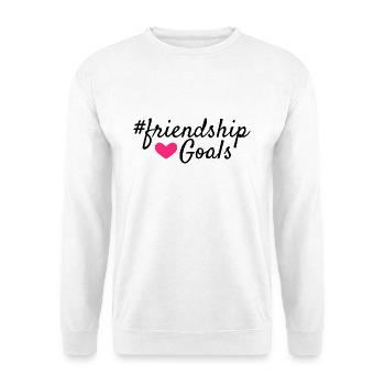 Friendship goals - Unisex Pullover - Weiß - Vorne - Alina (178cm) & Michal (187cm)