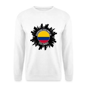 Barrancabermeja Skyline Kolumbien Flagge Reiseziel - Unisex Pullover - Weiß - Vorne - Alina (178cm) & Michal (187cm)