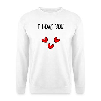PAAR. ICH HABE GERADE GEHEIRATET. Junggesellinnenabschied. VALENTINSTAG. MARIES - Unisex Pullover - Weiß - Vorne - Alina (178cm) & Michal (187cm)