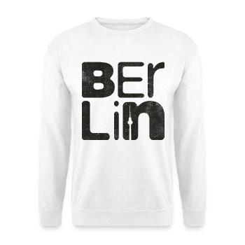 Berliner Kreuzberg Hauptstadt Souvenir Berlin - Unisex Pullover - Weiß - Vorne - Alina (178cm) & Michal (187cm)