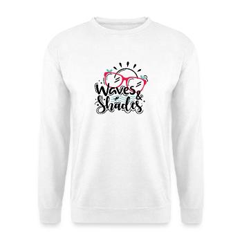 Waves And Shades - Unisex Pullover - Weiß - Vorne - Alina (178cm) & Michal (187cm)