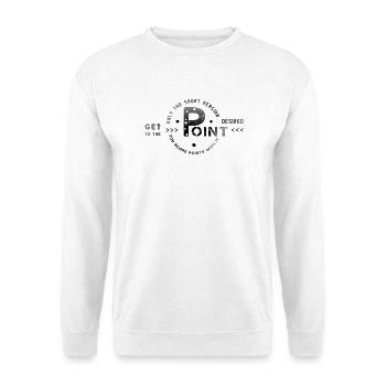 get to the point - Unisex Pullover - Weiß - Vorne - Alina (178cm) & Michal (187cm)