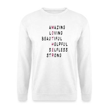 Mother Mutter - Unisex Pullover - Weiß - Vorne - Alina (178cm) & Michal (187cm)