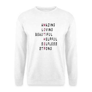 Mother Mutter - Unisex Pullover - Weiß - Vorne - Alina (178cm) & Michal (187cm)
