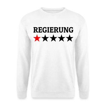 Regierung 1 Stern Bewertung - Unisex Pullover - Weiß - Vorne - Alina (178cm) & Michal (187cm)