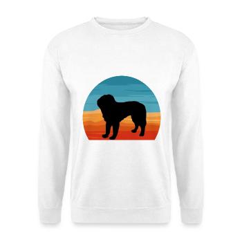 Bosnischer grobhaariger Hund Hund Silhouette Retro - Unisex Pullover - Weiß - Vorne - Alina (178cm) & Michal (187cm)