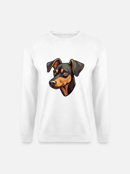 Deutsche Pinscher Hunderasse Cartoon Kawaii Illustrat - Unisex Pullover - Weiß