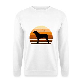 Anatolischer Schäferhund Silhouette Retro Sonnenuntergang - Unisex Pullover - Weiß - Vorne - Alina (178cm) & Michal (187cm)