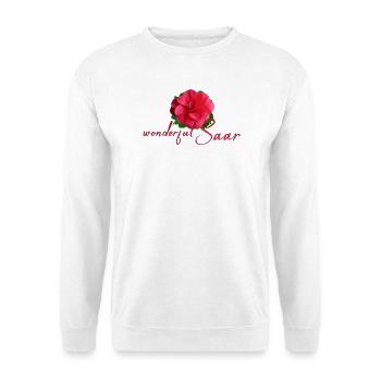 Saar Geburtstag Saar - Unisex Pullover - Weiß - Vorne - Alina (178cm) & Michal (187cm)