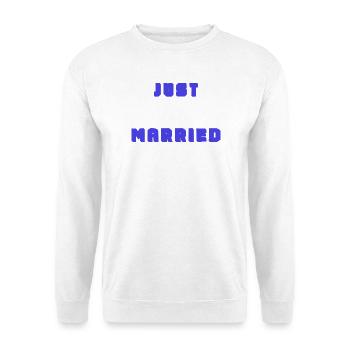 ICH HABE GERADE GEHEIRATET. Junggesellinnenabschied. VALENTINSTAG. PAAR. LIEBE - Unisex Pullover - Weiß - Vorne - Alina (178cm) & Michal (187cm)
