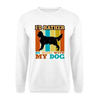 Irischer Setter Hund Liebhaber Silhouette Vintage Sonnenuntergang - Unisex Pullover - Weiß - Vorne - Alina (178cm) & Michal (187cm)