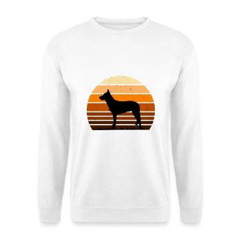 Belgischer Schäferhund Tervuren Hundesilhouette Retro - Unisex Pullover - Weiß - Vorne - Alina (178cm) & Michal (187cm)
