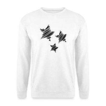 STERN. STERN. STERNE. FEST. JAHRESTAG. WEIHNACHTEN - Unisex Pullover - Weiß - Vorne - Alina (178cm) & Michal (187cm)