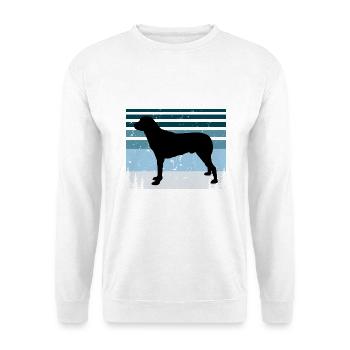 Anatolische Schäferhund-Silhouette Retro-Sonnenuntergang - Unisex Pullover - Weiß - Vorne - Alina (178cm) & Michal (187cm)