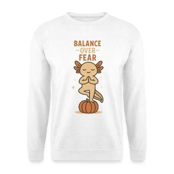 Halloween Axolotl Yoga Balance - Unisex Pullover - Weiß - Vorne - Alina (178cm) & Michal (187cm)