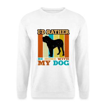 Alano Espanol Hundeliebhaber Silhouette Vintage Sunset - Unisex Pullover - Weiß - Vorne - Alina (178cm) & Michal (187cm)