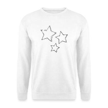 STERN. STERN. STERNE. FEST. JAHRESTAG. WEIHNACHTEN - Unisex Pullover - Weiß - Vorne - Alina (178cm) & Michal (187cm)