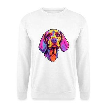 Auvergne Vorzeigehund Rasse Cartoon Kawaii Illustration - Unisex Pullover - Weiß - Vorne - Alina (178cm) & Michal (187cm)