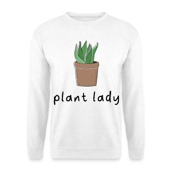Plant Lady. - Unisex Pullover - Weiß - Vorne - Alina (178cm) & Michal (187cm)