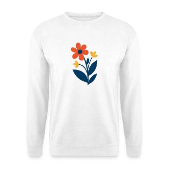 Florale Formen – frisch & farbenfroh - Unisex Pullover - Weiß - Vorne - Alina (178cm) & Michal (187cm)