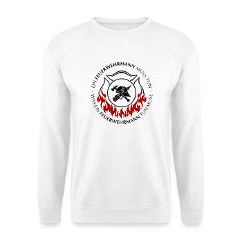 Ein Feuerwehrmann muss tun - Unisex Pullover - Weiß - Vorne - Alina (178cm) & Michal (187cm)
