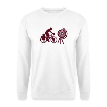 Radreise um den Globus - Danny A. Lettkemann - Unisex Pullover - Weiß - Vorne - Alina (178cm) & Michal (187cm)