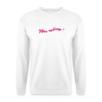 DANKE. DANKE, HERRIN. - DU SCHEINSAE. URLAUB - Unisex Pullover - Weiß - Vorne - Alina (178cm) & Michal (187cm)