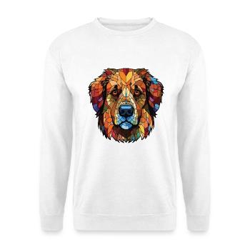 Rumänischer Mioritischer Schäferhund Rasse Aquarell - Unisex Pullover - Weiß - Vorne - Alina (178cm) & Michal (187cm)