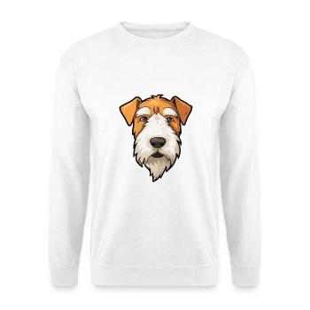Draht Foxterrier Hunderasse Cartoon Kawaii Illustra - Unisex Pullover - Weiß - Vorne - Alina (178cm) & Michal (187cm)