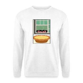 ZMELT beäugt leckeres Essen... - Unisex Pullover - Weiß - Vorne - Alina (178cm) & Michal (187cm)
