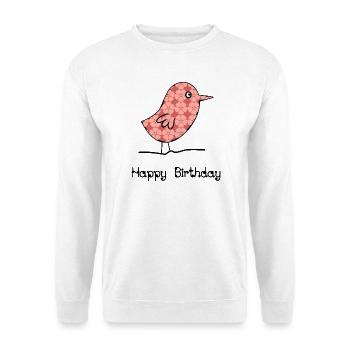 JAHRESTAG. ALLES GUTE ZUM GEBURTSTAG!. ALLES GUTE ZUM GEBURTSTAG!. - Unisex Pullover - Weiß - Vorne - Alina (178cm) & Michal (187cm)