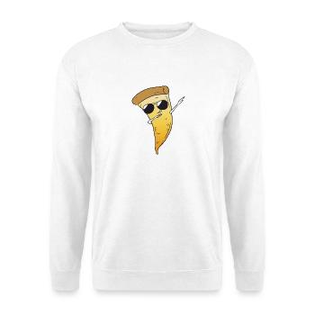 Dab Pizza - Unisex Pullover - Weiß - Vorne - Alina (178cm) & Michal (187cm)